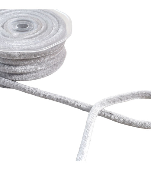 Spool of 10m medium grey velvet cord 8mm