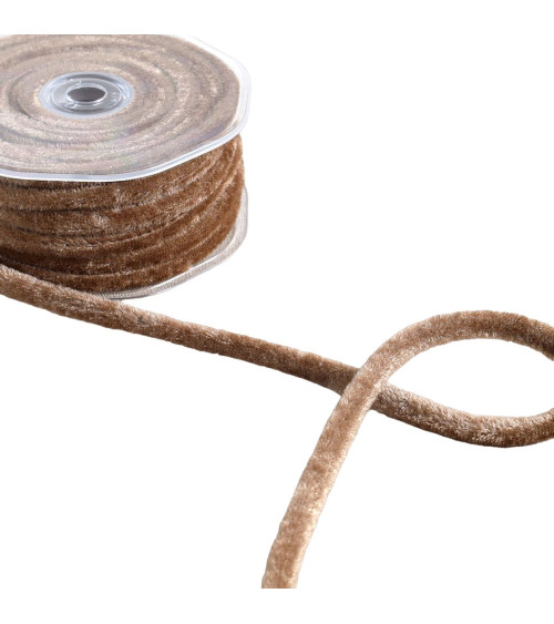 Spool of 10m beige velvet cord 8mm