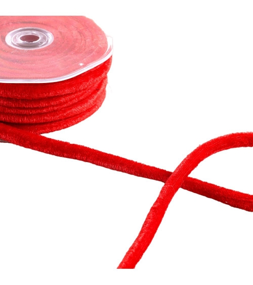 Spool of 10m of red velvet cord from Hermes 8mm