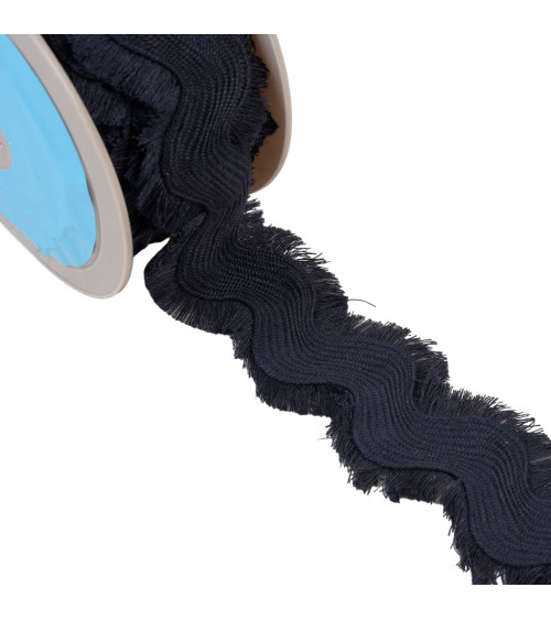 10m spool of navy blue fringed serpentine 60mm