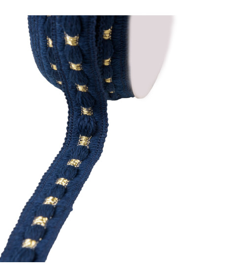 Bobina da 20 m di treccia di lana blu navy da 20 mm