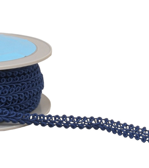 Bobina da 20 m di treccia punto fiordaliso blu navy da 11 mm