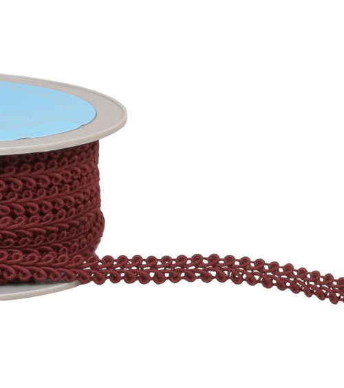 Bobina da 20 m di treccia punto fiordaliso rosso bordeaux da 11 mm