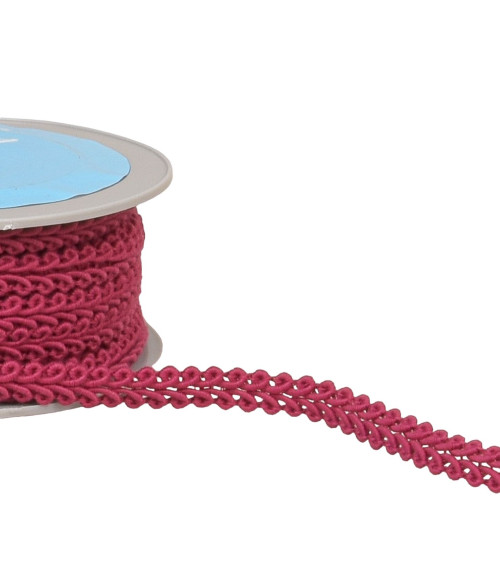 Bobina da 20 m di treccia punto fiordaliso rosa lampone da 11 mm