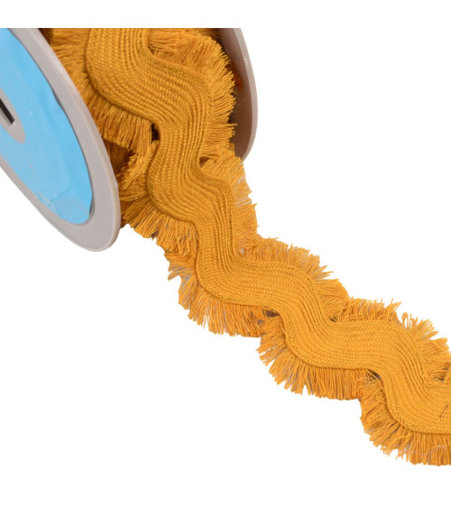 60mm mustard yellow fringed serpentine by the meter