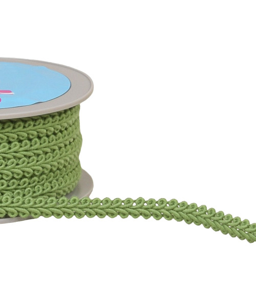 11mm light khaki green herringbone braid trim by the meter