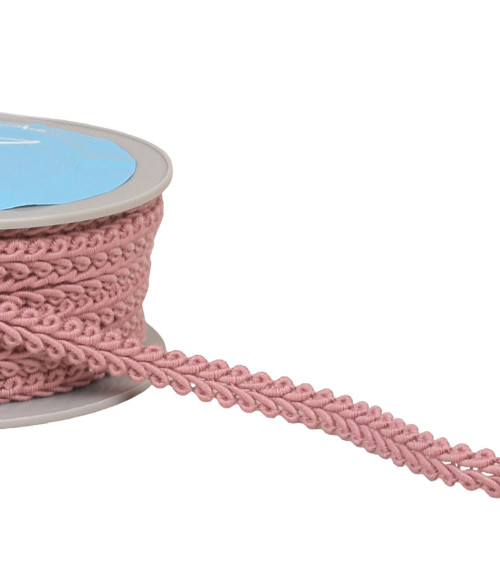 11mm old pink herringbone braid trim by the meter