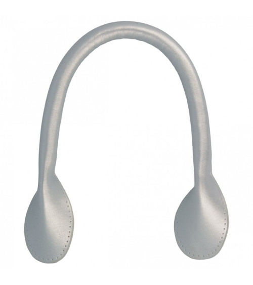 Set of 2 modern bag handles 38mm silver color