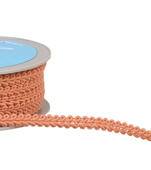 11mm salmon orange herringbone braid trim by the meter