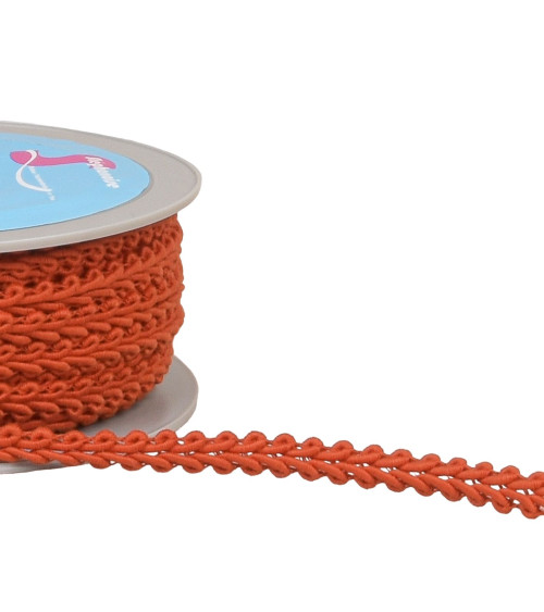 11mm orange bengal herringbone braid trim by the meter