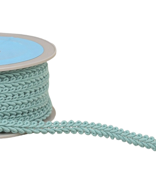 11mm green blue herringbone braid trim per meter