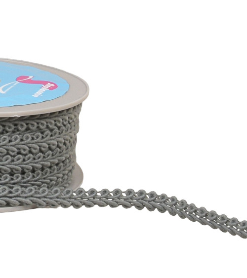 11mm light gray herringbone braid trim by the meter