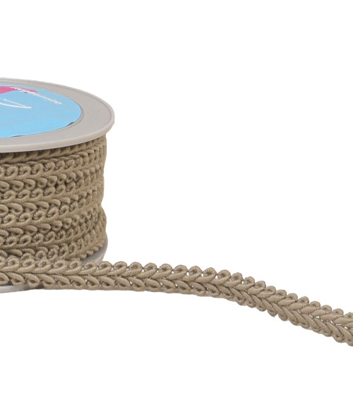 11mm beige linen herringbone braid trim by the meter