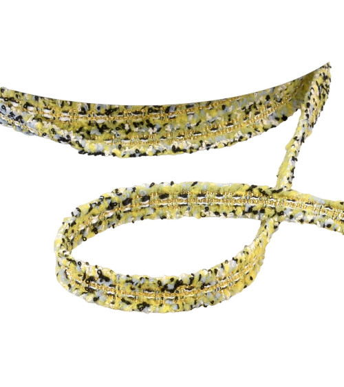 15mm yellow mottled dress braid by the meter