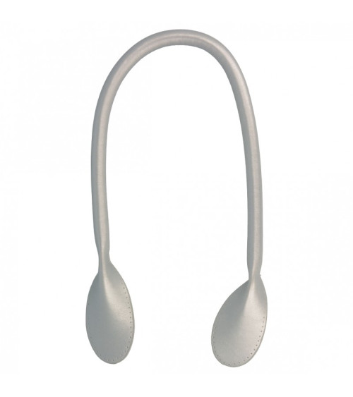 Set of 2 modern bag handles 60 mm silver color