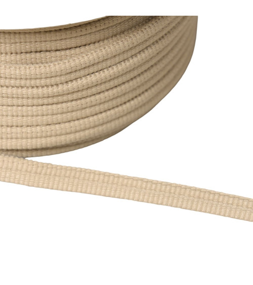 Double cord 9mm ecru/white per meter