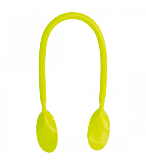 Set of 2 modern bag handles 60 mm fluorescent yellow