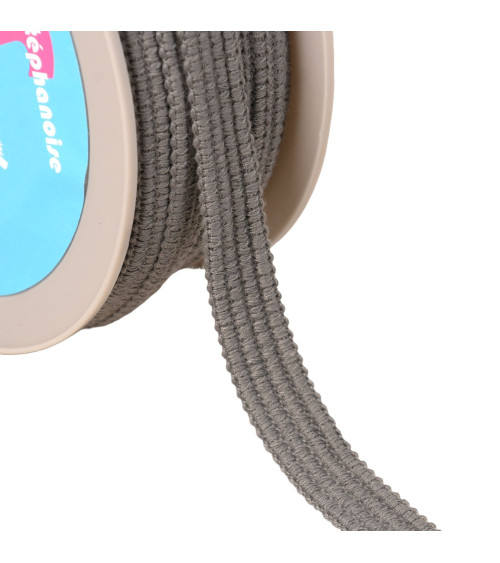 Braid four cords 15mm medium gray by the meter