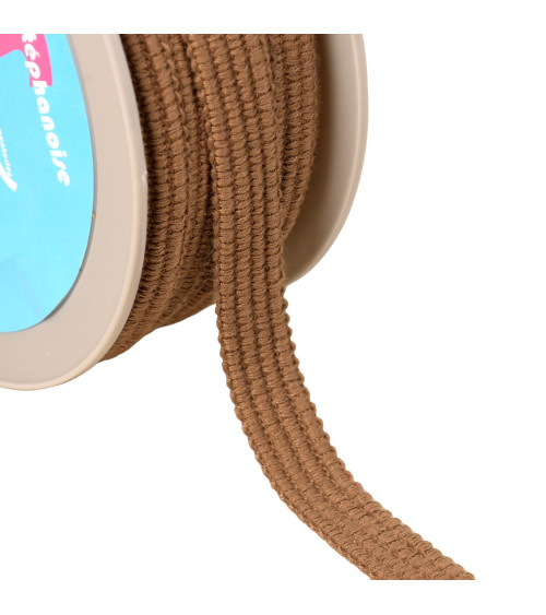 Braid four cords 15mm light brown by the meter