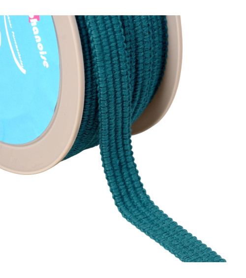 Braid four cords 15mm duck blue by the meter