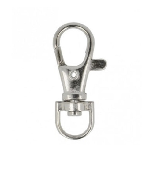 Set of 2 1cm silver-colored strap carabiners