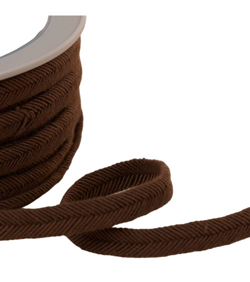 Spool 20m double cord wire 10mm coffee brown