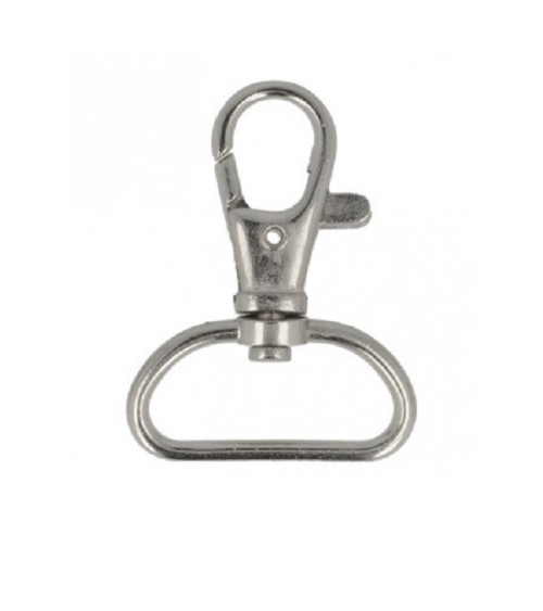 Set of 2 silver-colored strap carabiners