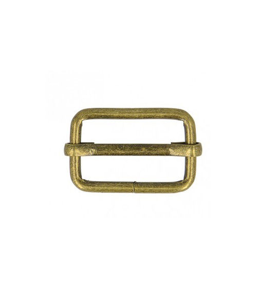 Set of 2 adjustment buckles 2.5cm antique gold color