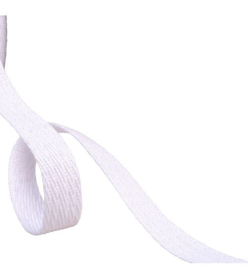 25m reel of 15mm white oblique dashed braid