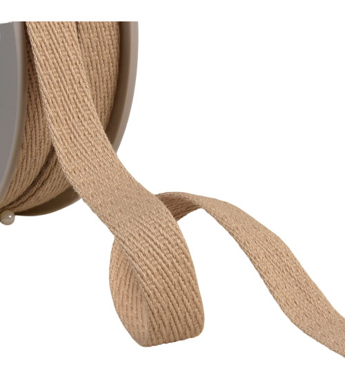 25m reel of 15mm beige oblique dashed braid