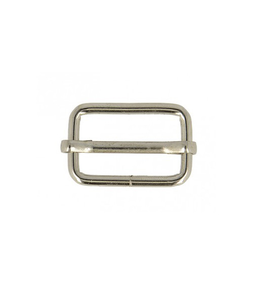 Set of 2 adjustment buckles 2.5 cm silver color