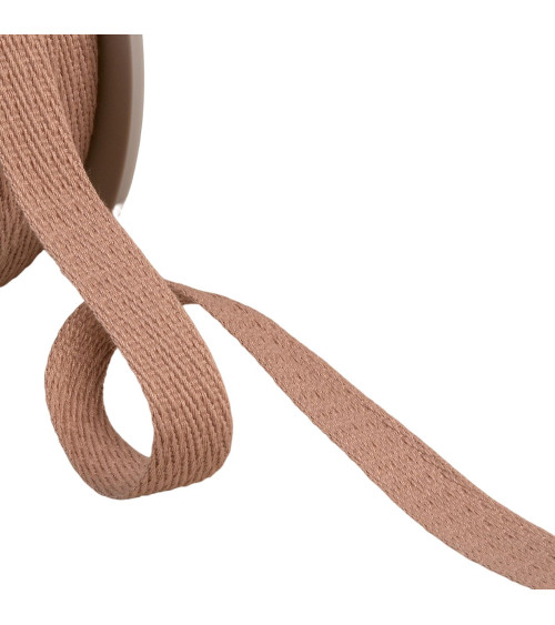 25-m-Rolle mit schräg gestricheltem Zopf, 15 mm, beige/rosa