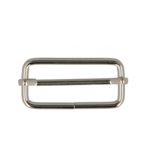 Set of 2 adjustment buckles 3.8 cm silver color