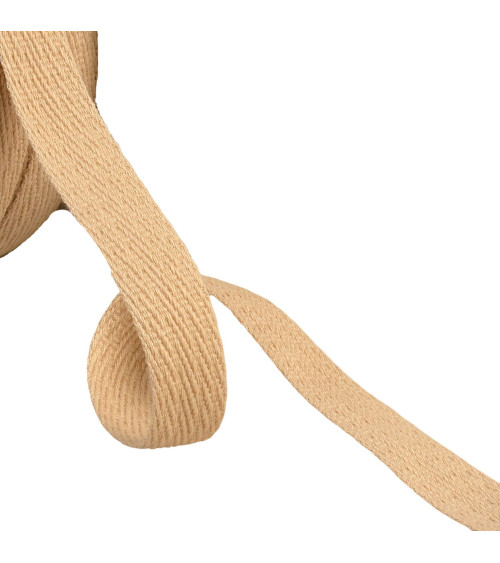 25-m-Rolle mit schräg gestricheltem Geflecht, 15 mm, beige