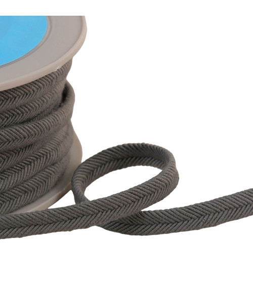 Double cord wire 10mm medium gray per meter