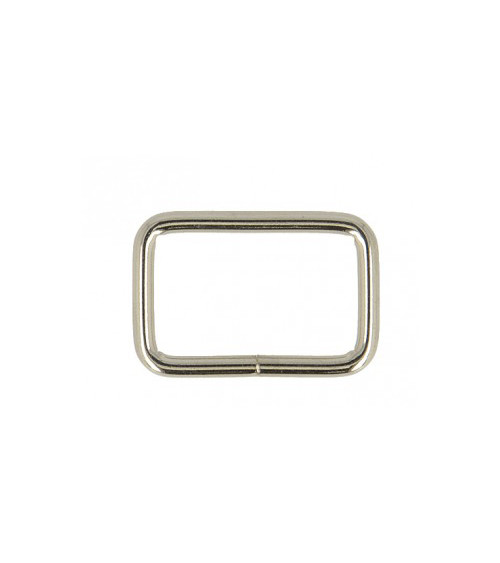 Set of 2 metal loops 25mm silver color