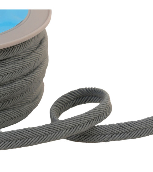 Double cord 10mm light gray wire per meter