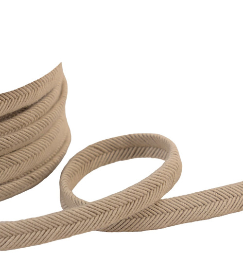 Double cord wire 10mm beige/gold per meter