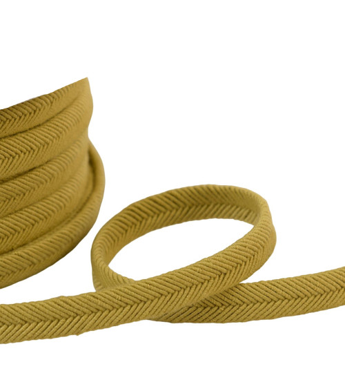 Double cord wire 10mm green/beige per meter