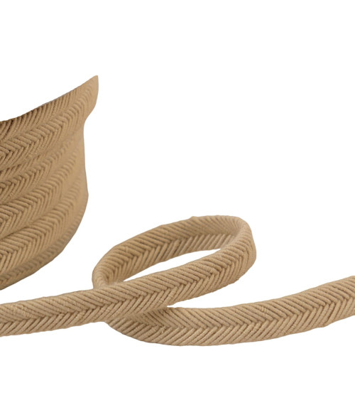 Double cord 10mm light beige threads per meter