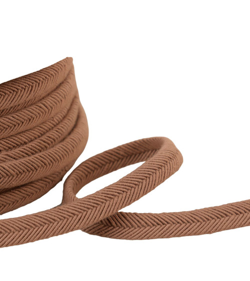 Double cord 10mm dark beige threads per meter