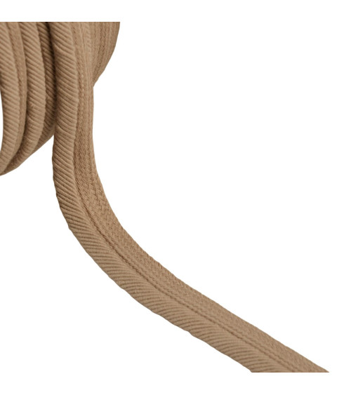 Piping cord thread 6mm taupe brown/silver by the meter