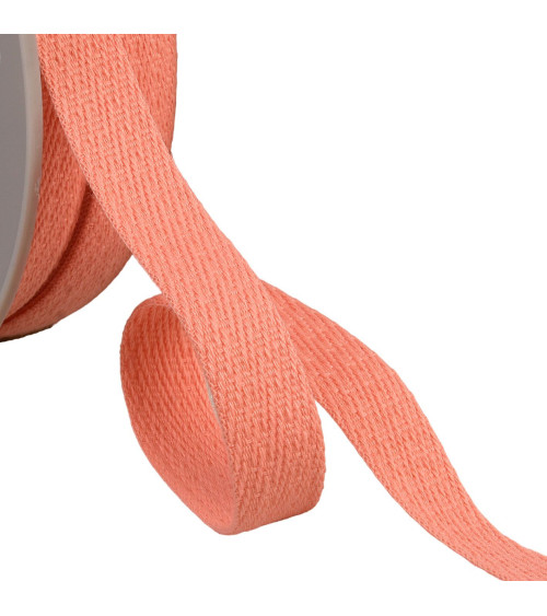 15mm salmon orange oblique dash braid by the meter