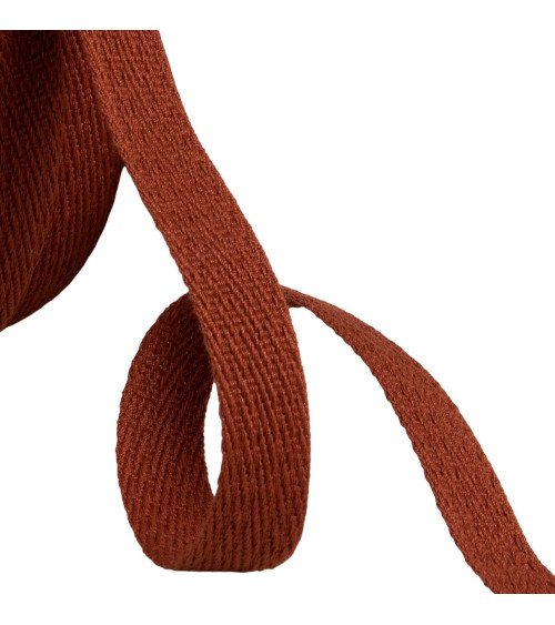 15mm dark rust orange oblique dash braid by the meter