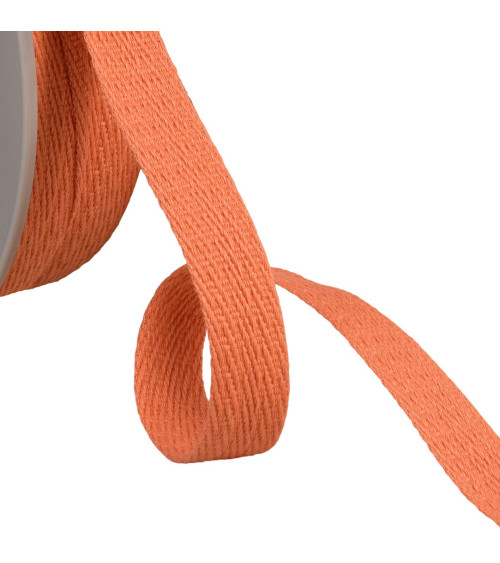 15mm salmon orange oblique dash braid by the meter