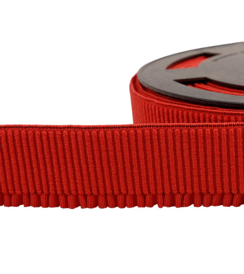 10m spool of red ribbed skirt-lifting elastic