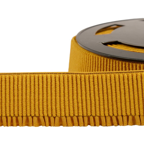 10m spool of mustard yellow ribbed skirt-lifting elastic