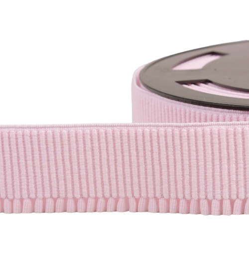 10m spool of pink ribbed skirt-lifting elastic