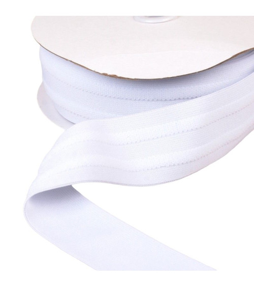 Elastic 2 bands in relief 45mm white per meter