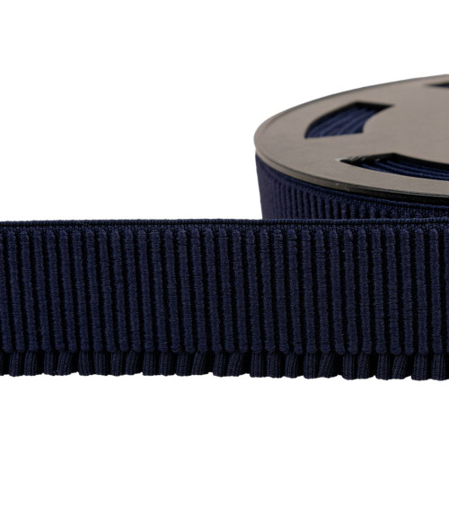 10m spool of navy blue ribbed skirt-lifting elastic